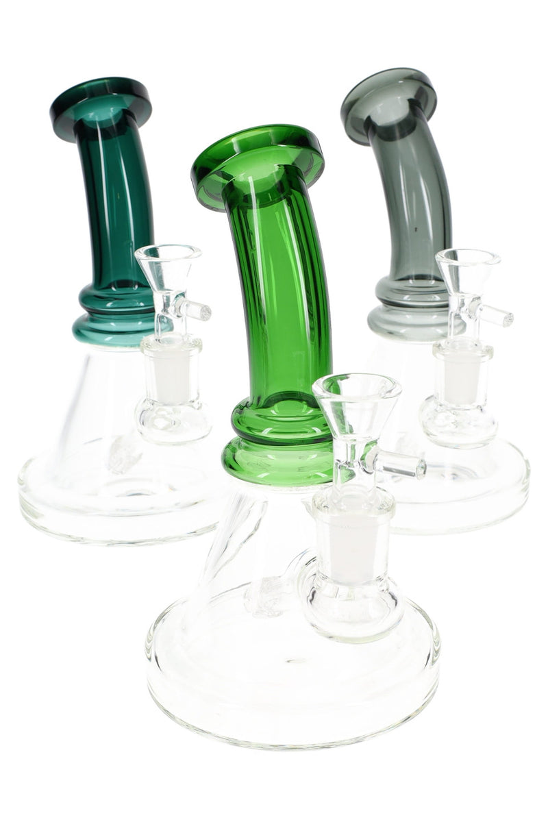 Small Stemless Colored Bent Neck GoG Water Pipe with Matrix Stem Perc ...